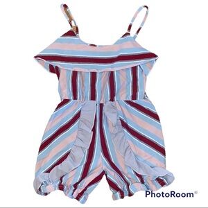 Trend Blossoms Striped Ruffled Romper 8